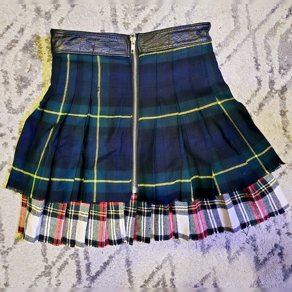 |Ragged Priest| Vintage Layered Tartan Plaid Pleated Zip Mini Skirt Grunge Punk - Picture 4 of 7